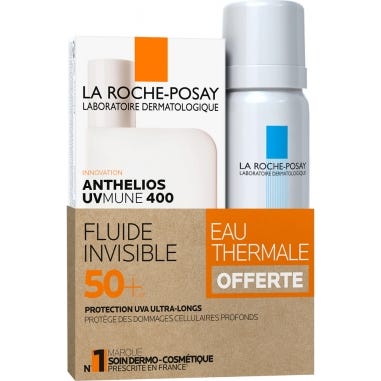 La Roche-Posay Anthelios UVMUNE 400 Fluido Invisible SPF50+ Con Perfume 50ml + Agua Termal 50ml