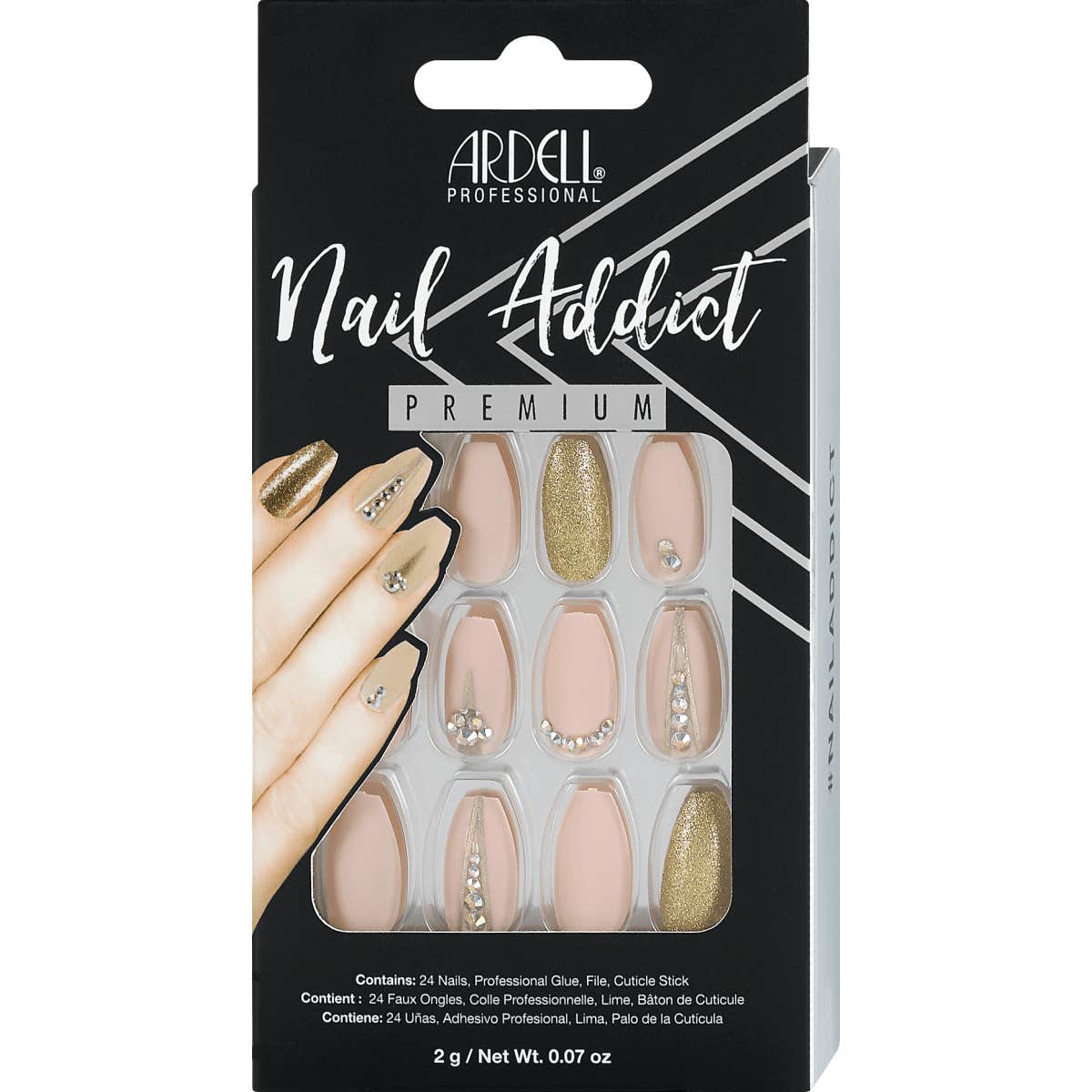 Ardell Set Nail Addict Premium Uñas Postizas Nude Jeweled 1 ud
