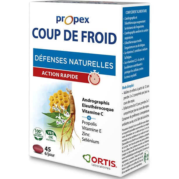 Ortis Propex Coup De Froid Défenses Naturelles 45 Comprimés