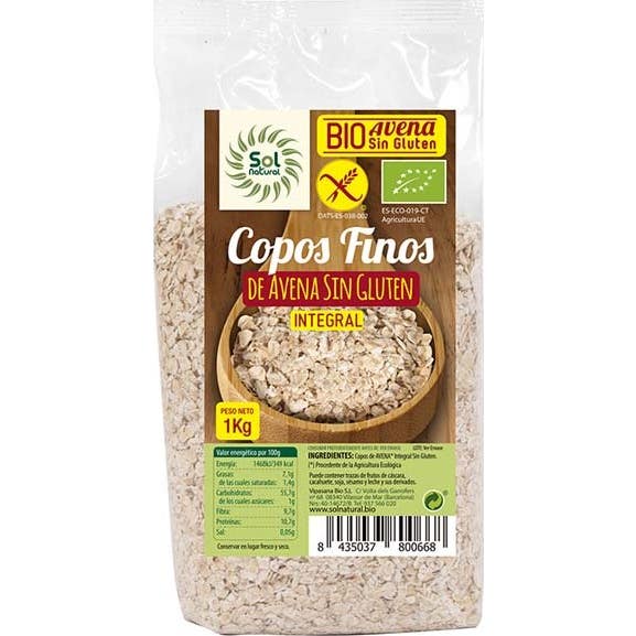 Sol Natural Bio Copos de Avena Finos Sin Gluten 1kg