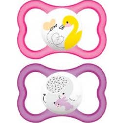 Mam Baby Chupete Air Night Silicona Rosa +6M 2 Unidades
