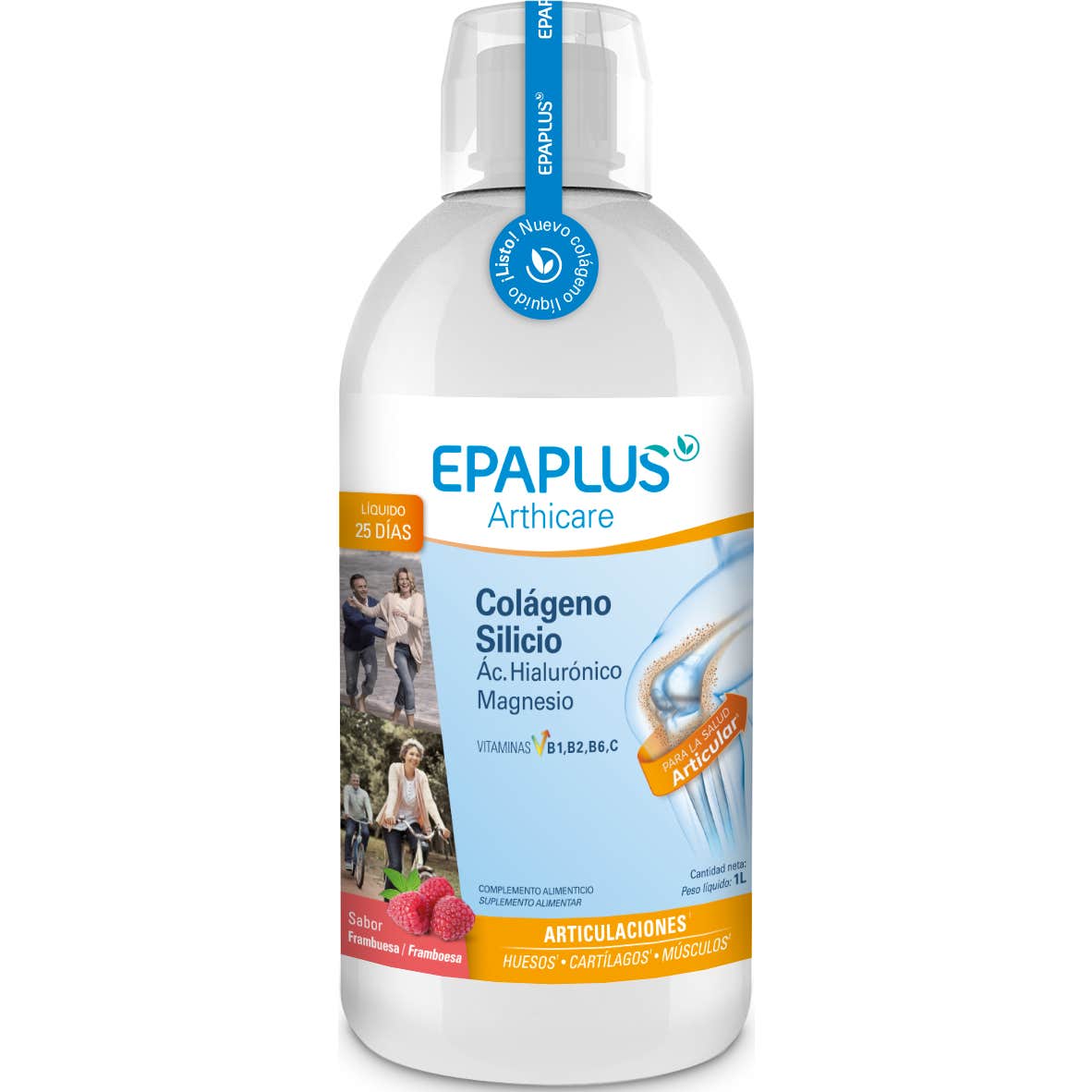 Epaplus Arthicare Colágeno Líquido + Silicio + Ácido Hialurónico + Magnesio Frambuesa 1L