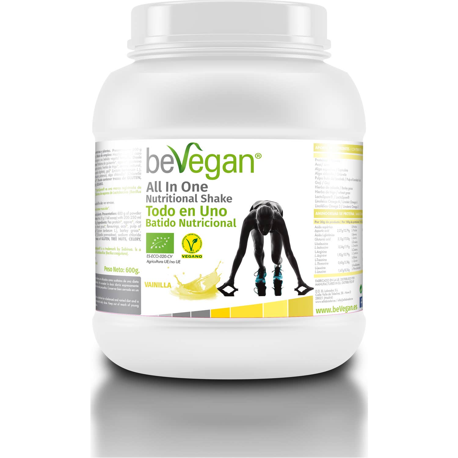 BeVegan All In One Nutricional Shake Vainilla 600g