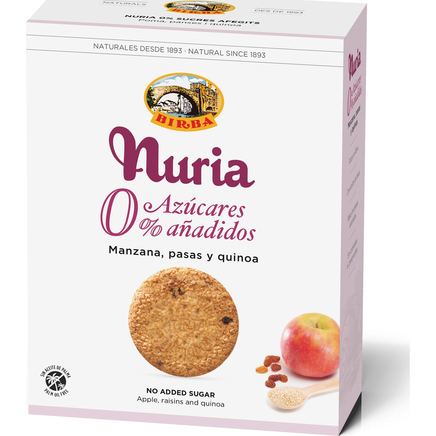 Nuria Galletas 0% Azucar Añadido Manzana Pasas Quinoa 410g | Natural Doctor