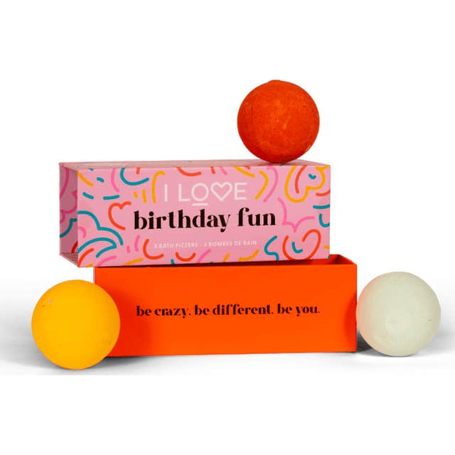I Love Birthday Fun Set Bombas de Baño 3 uds