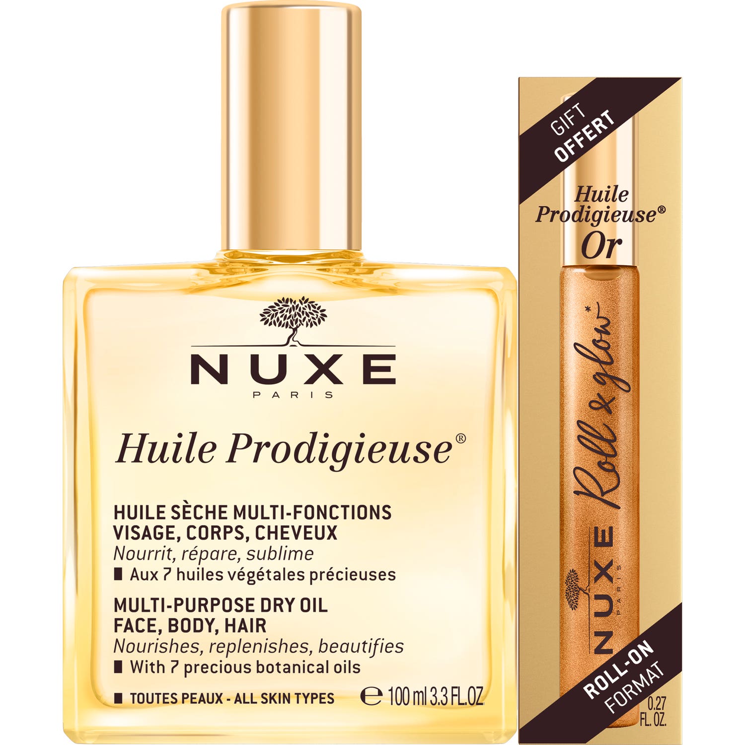 Nuxe Huile Prodigieuse + Huile Prodigieuse Or Roll&Glow Roll-On