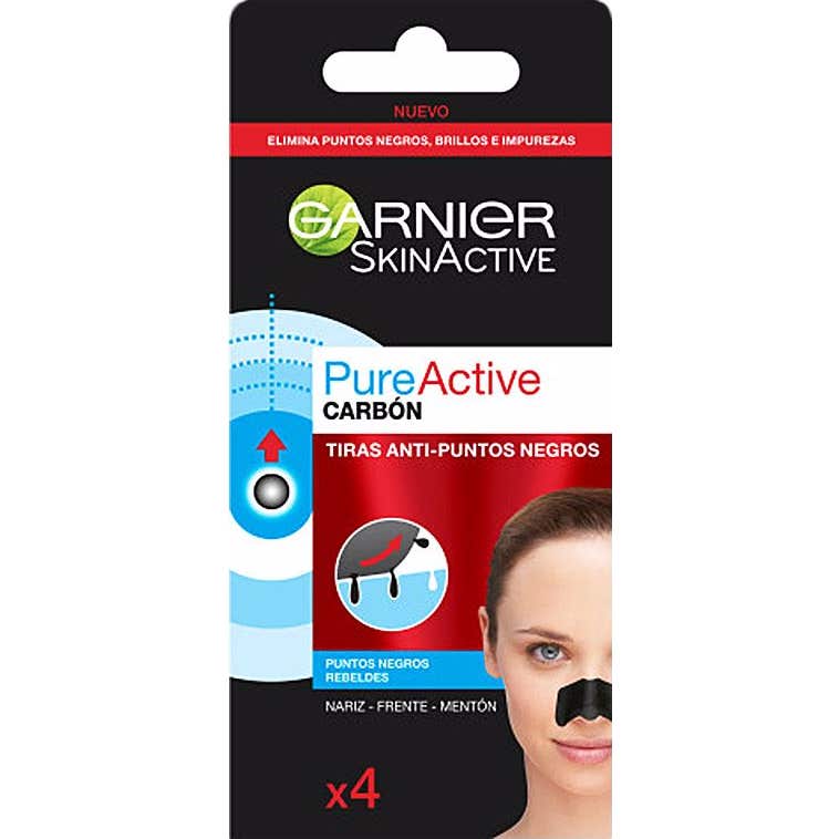Garnier Pure Active Carbon Tiras Anti Puntos Negros 4uds