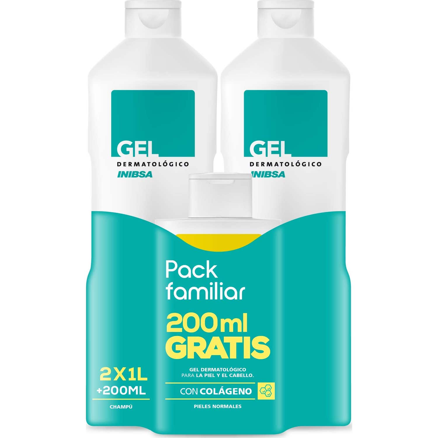 Inibsa Pack Gel Dermatológico 2x1000ml + Champú 200ml