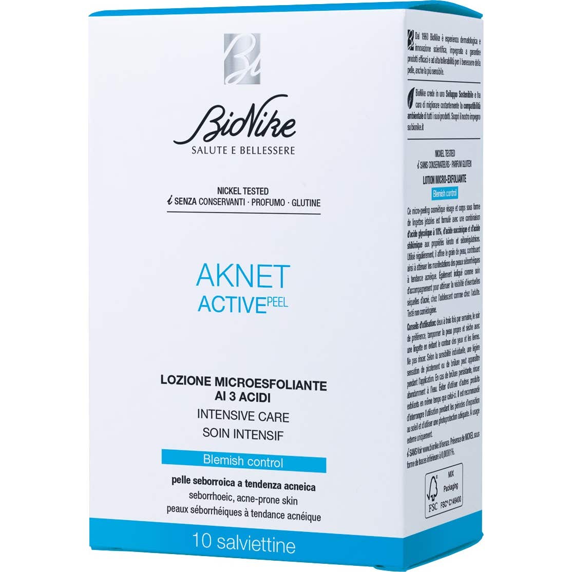 Bionike Aknet Active Peel Loción Toallitas 10uds
