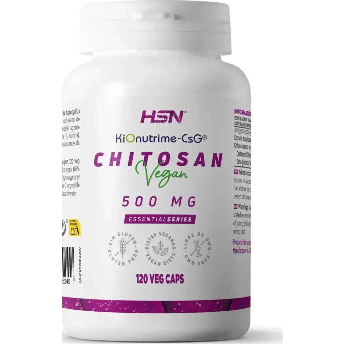 HSN Chitosán Vegano 500mg KiOnutrime-CsG® 120vcaps
