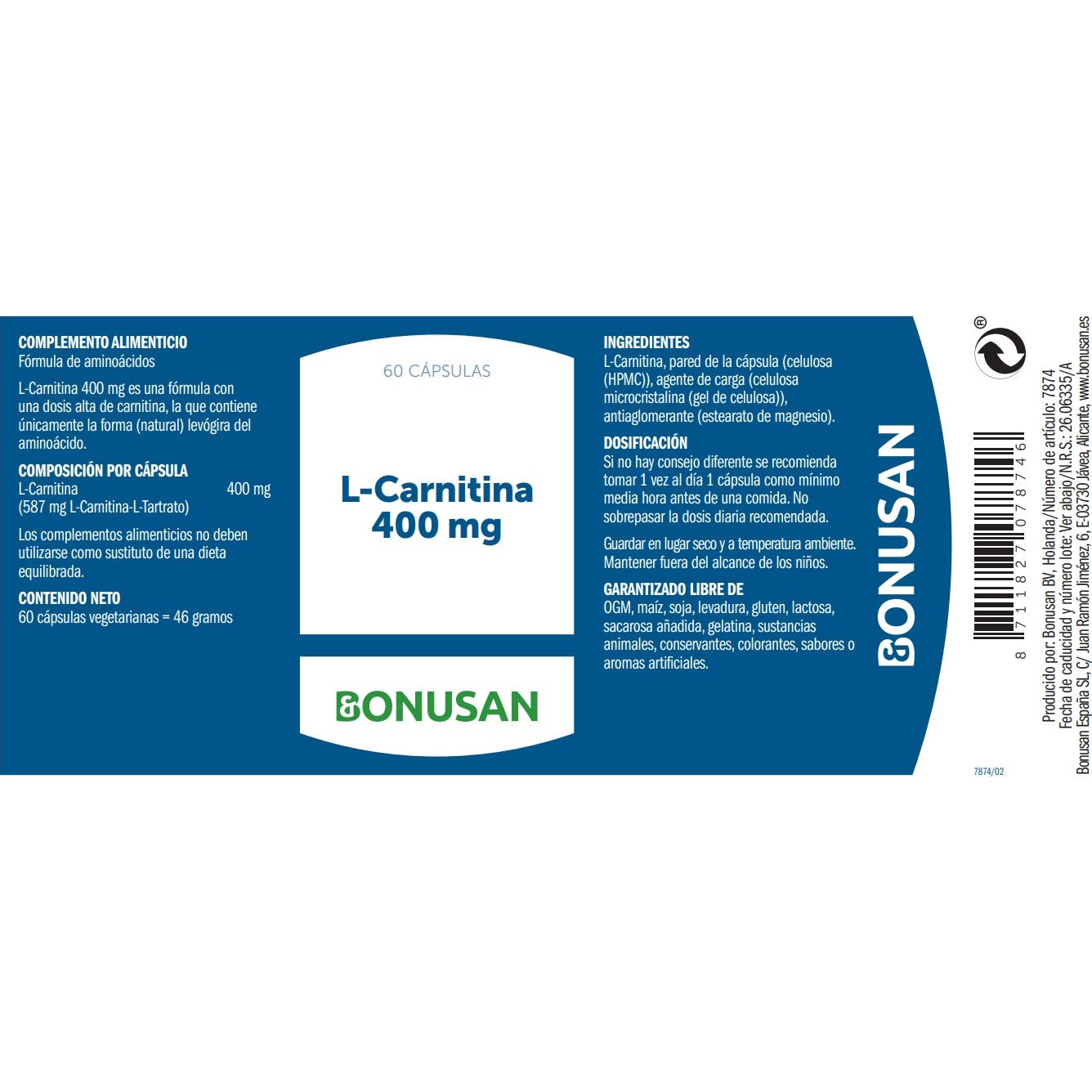 does l carnitine increase androgen receptors Bonusan L-Carnitina 400mg 60caps