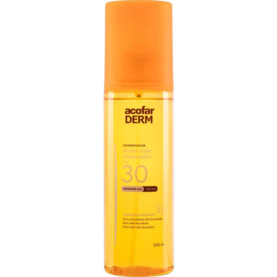 Acofarderm Spf 30 Aceite Seco Bronceador 200ml