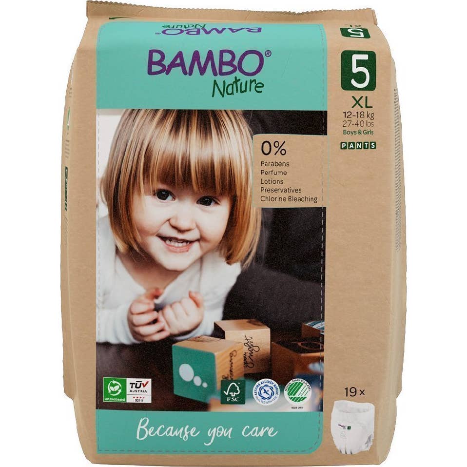 Bambo Nature Pañales Talla 5 XL 12-18kg 15uds