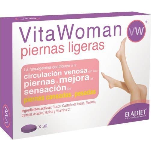 Eladiet Castaño 5 X Vitawoman Piernas Ligeras Forte 60 Comprimidos - Imagen 2