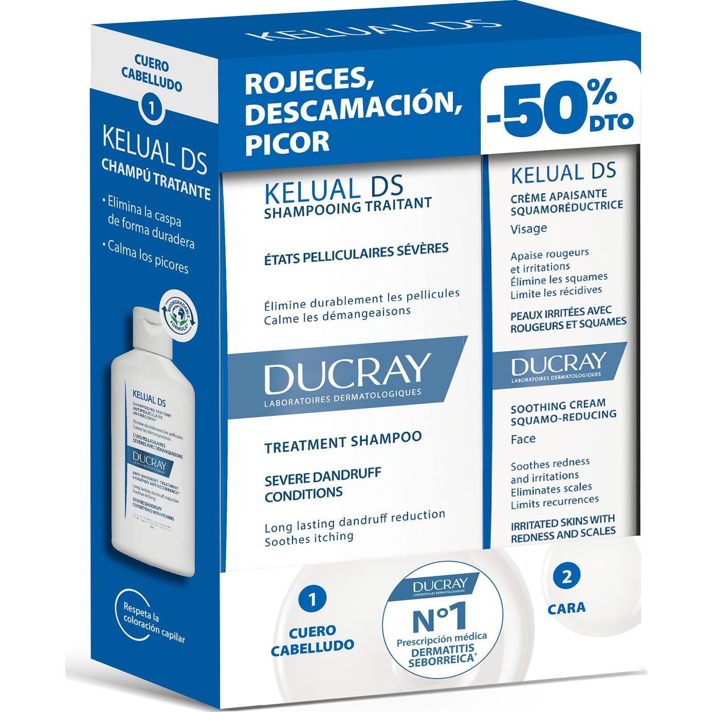 Ducray Pack Kelual Ds Champú + Kelual Ds Crema Facial