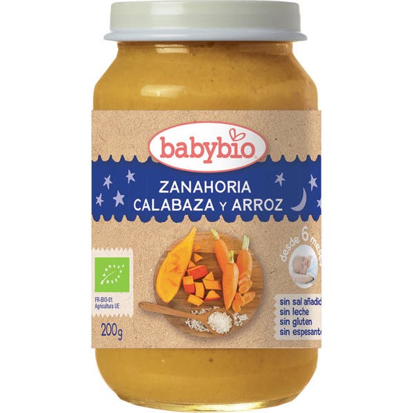 Babybio Tarrito Ecológico de Zanahoria, Calabaza y Arroz 200 g