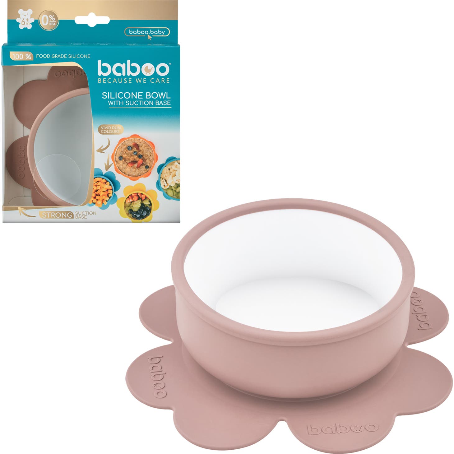 Baboo Bol Silicona con Ventosa Cacao +6 Meses 1ud