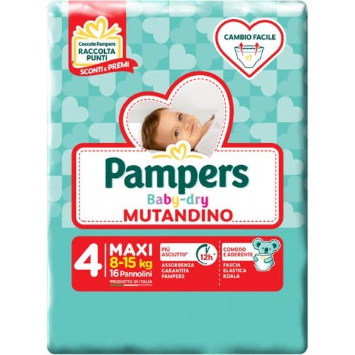Pampers Baby Dry Pañal Braga Talla 4 Maxi 16 uds