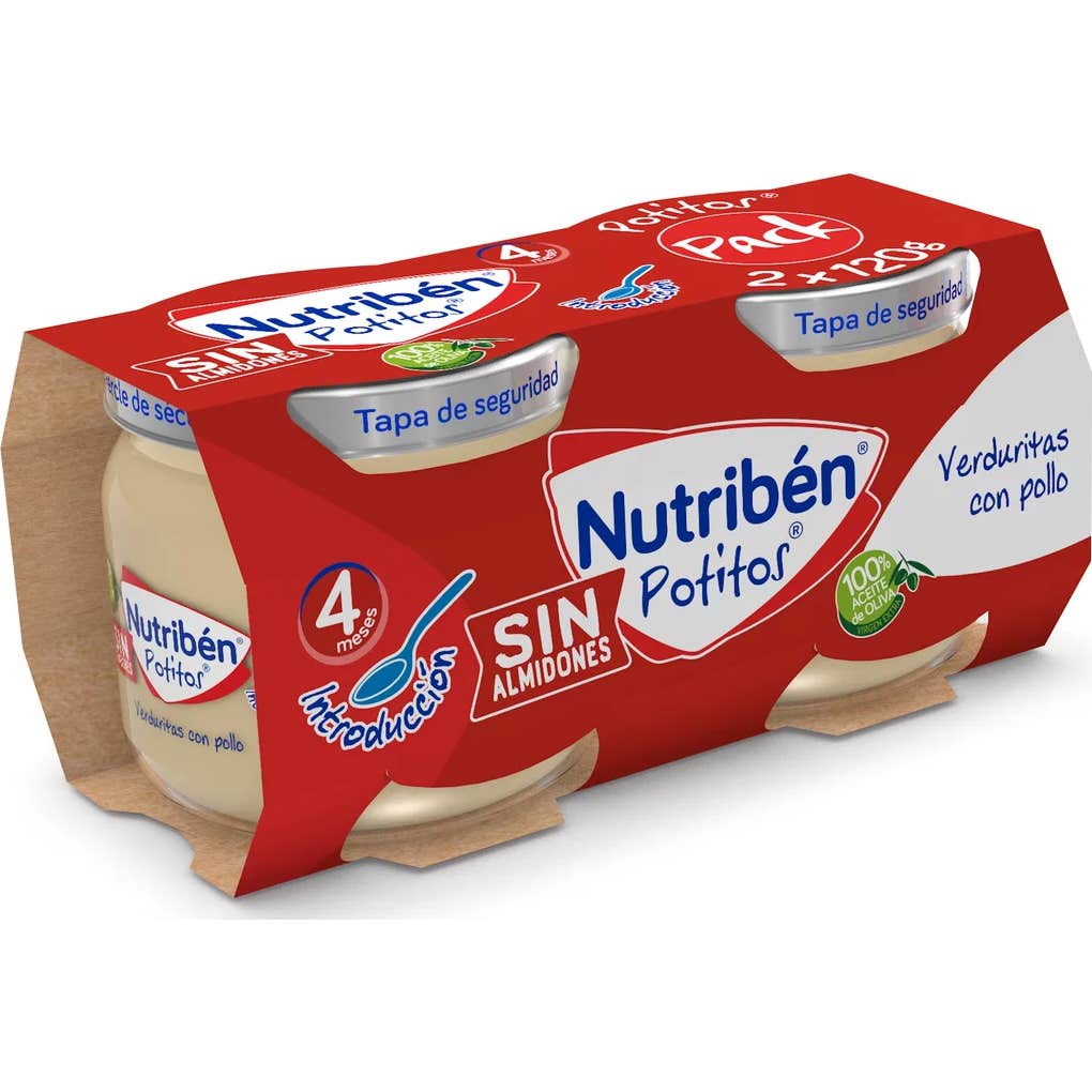Nutribén Potitos Verduritas con Pollo +4m 2x120 gr