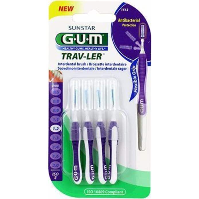 Proxabrush de goma Trav-Ler 4 Cepillos Interdentales 1,2 Mm