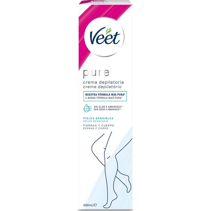 Veet Pure Crema Depilatoria Piernas y Cuerpo Piel Sensible 200ml