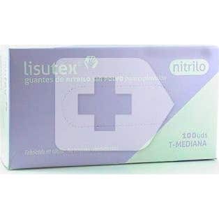 Lisutex guantes de nitrilo sin polvo T mediana 100 uds