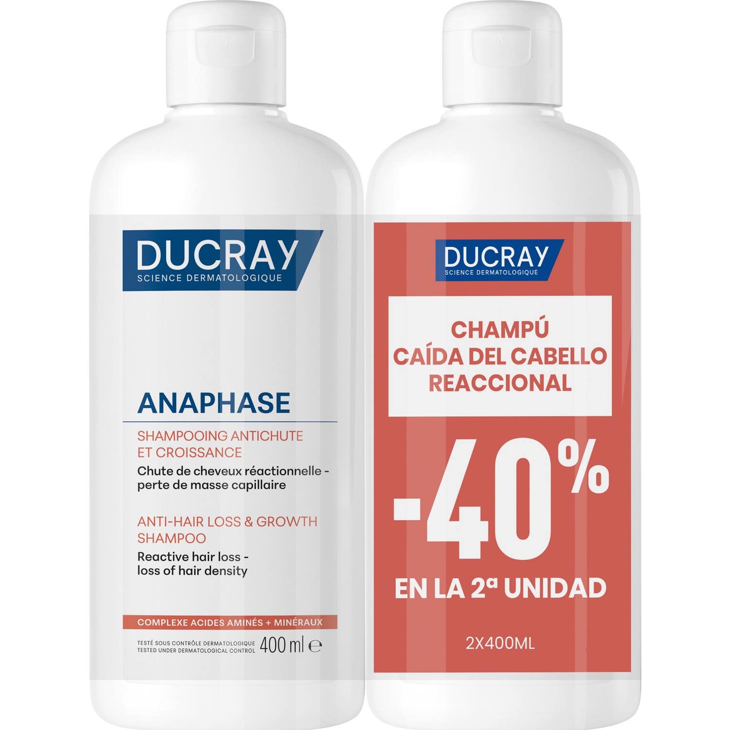Ducray Anaphase+ Champú Anticaída y Crecimiento 2x400ml