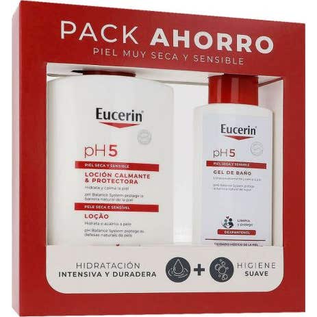 Eucerin Pack Ph5 Loción Calmante & Protectora 1 L + gel de Baño 200 ml