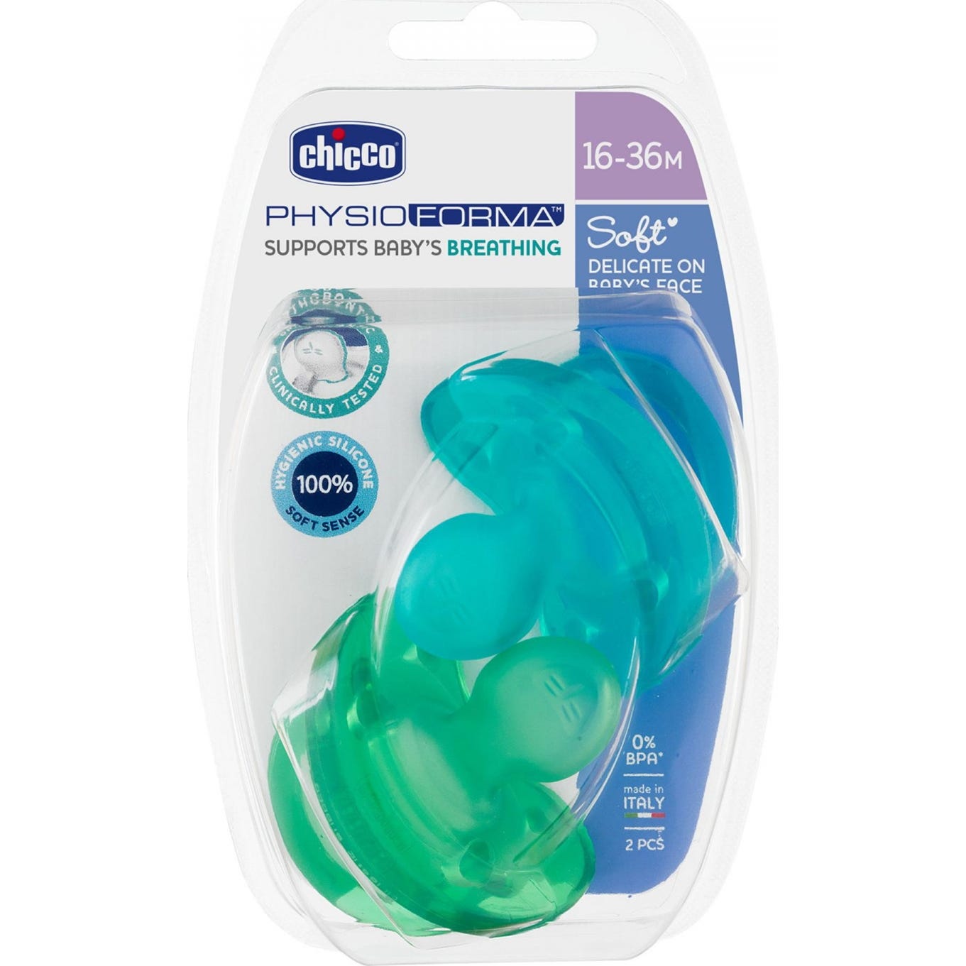 Chicco Chupetes Physioforma todo Silicona 16-36m 2uds