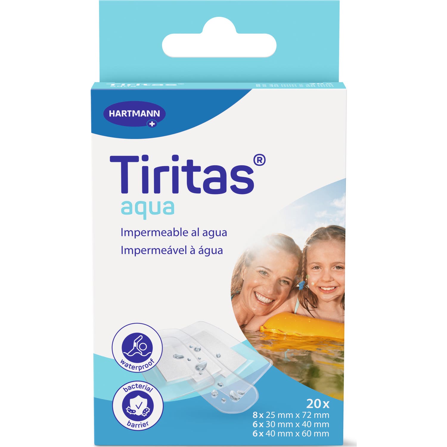 Paul Hartmann Tiritas Aqua Apósito Adhesivo 3 Tamaños 20uds