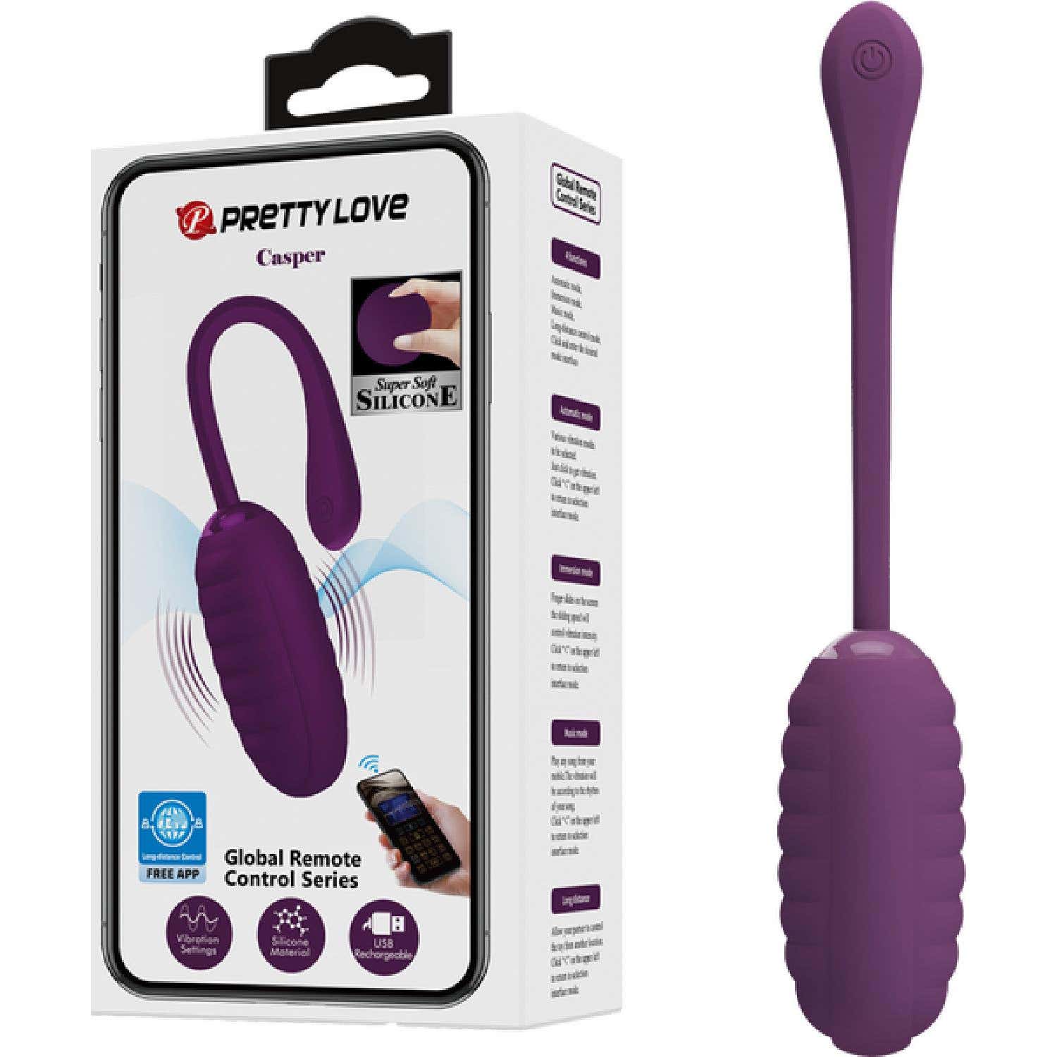 Pretty Love Casper Huevo Vibrador Recargable Morado 1ud