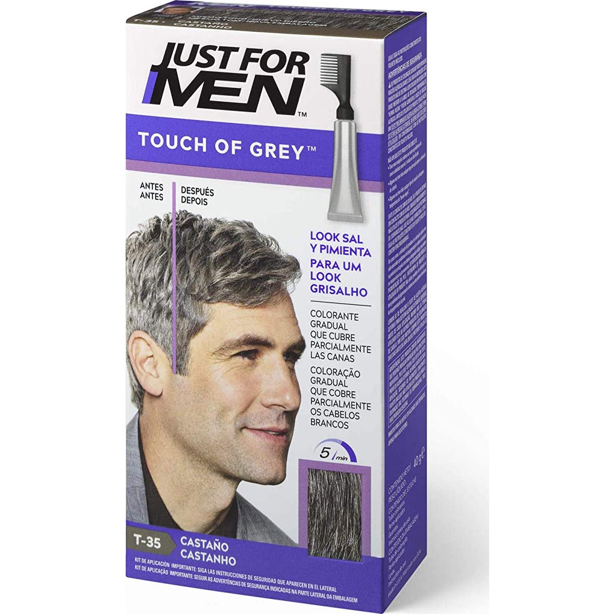 Just For Men Touch of Grey tratamiento colorante gradual moreno-negro 40g
