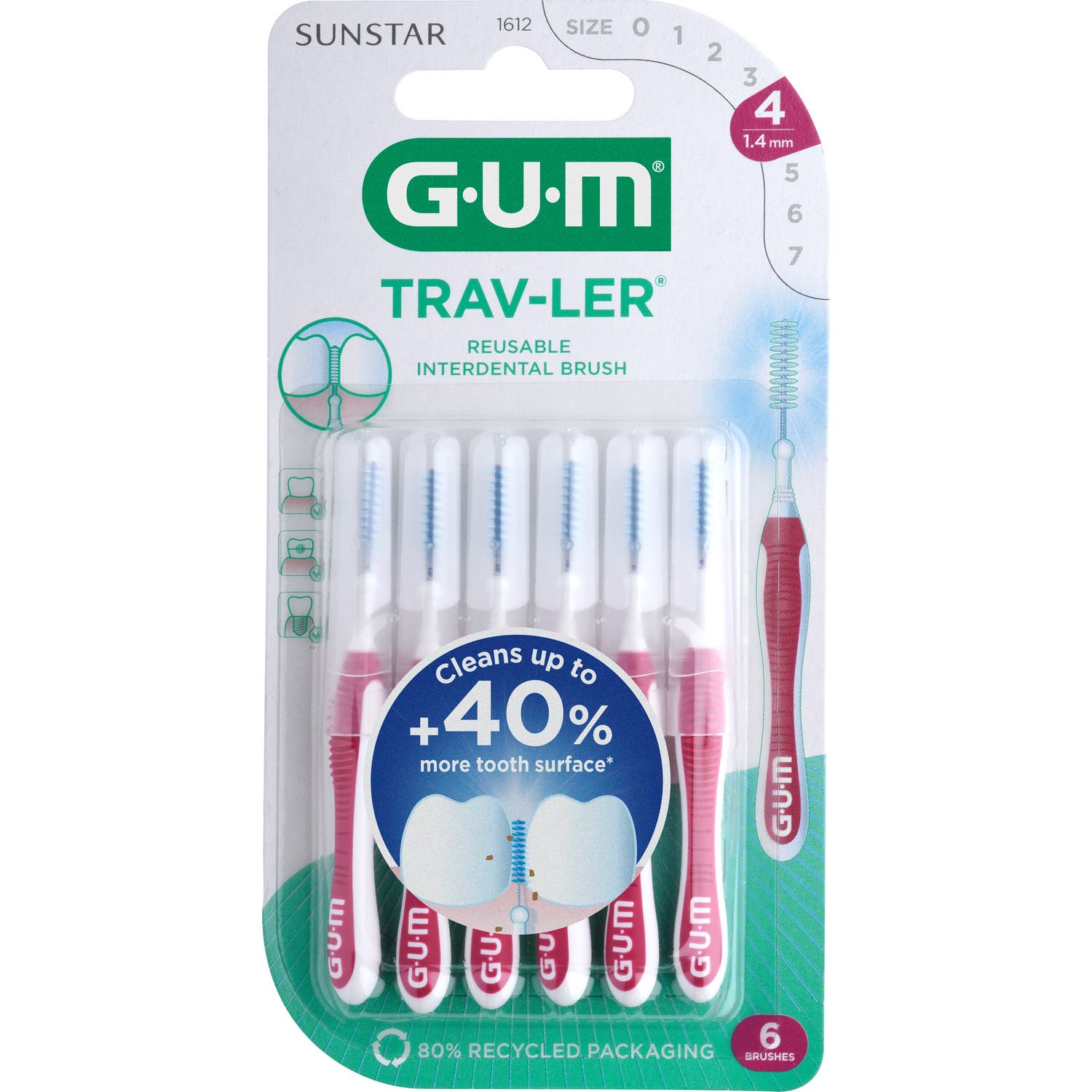 GUM Trav-Ler Cepillo Interdental 1.4mm 6uds