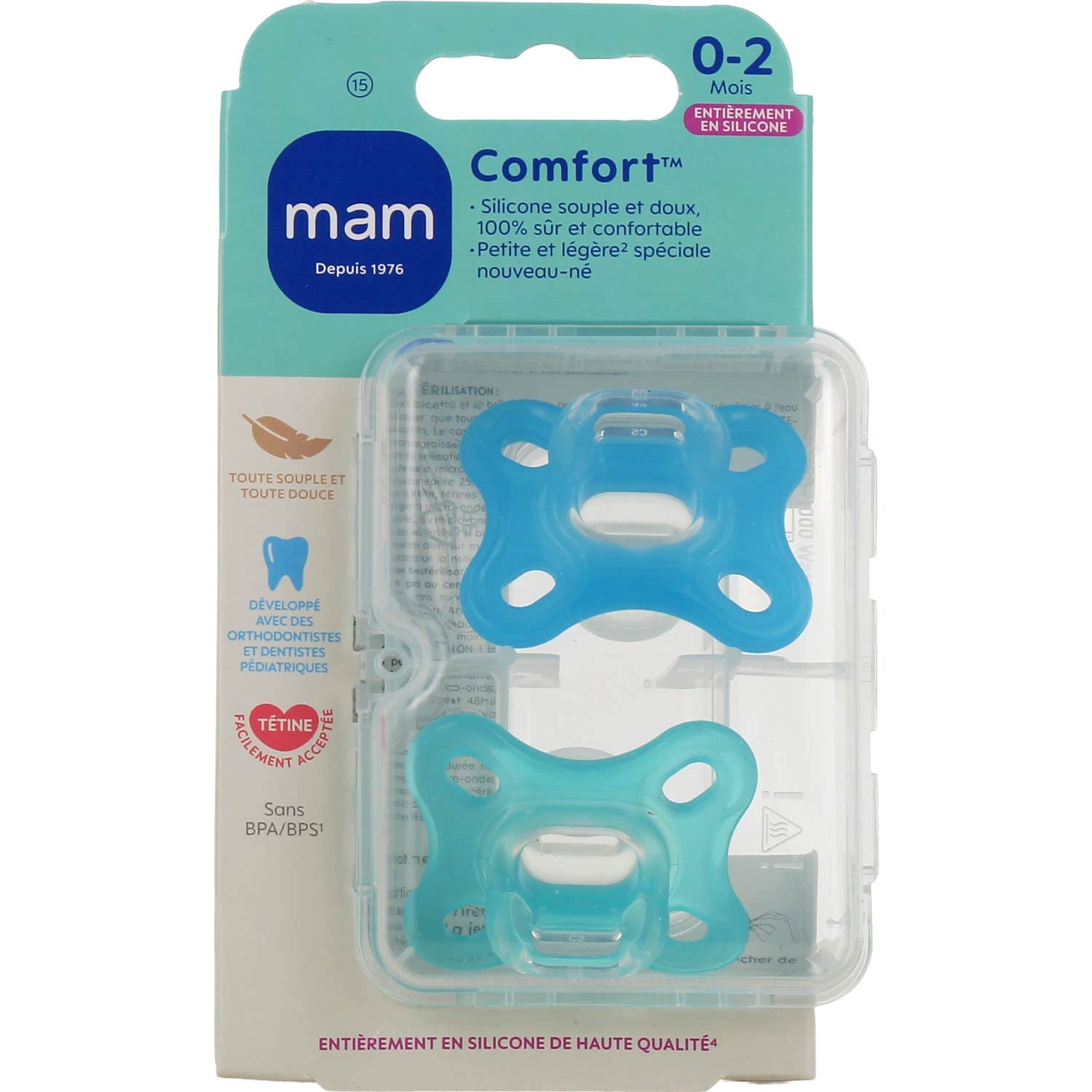 Mam Comfort Chupete Silicona 0-2 Meses 2uds