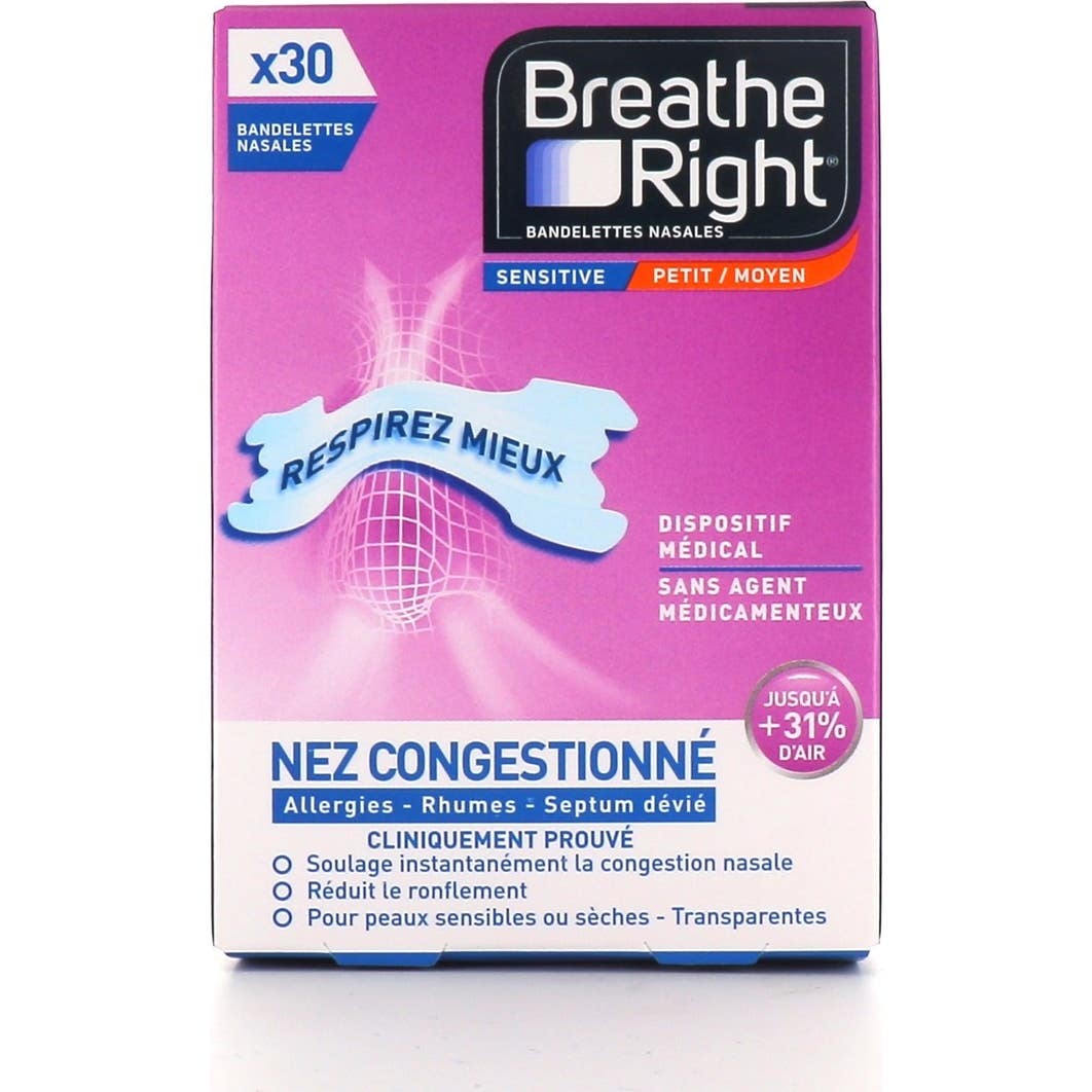 Breathe Right Banda Nasal Sensitive 30uds