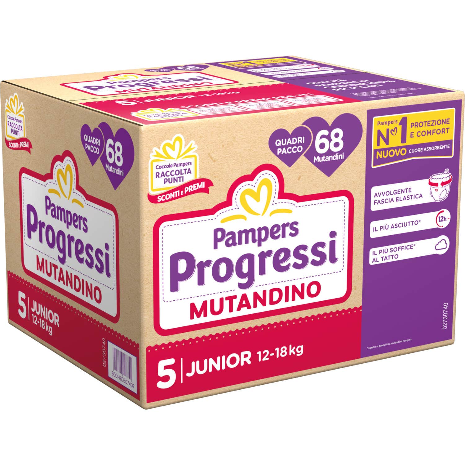 Pampers Progressi Braga Junior Talla 5 12-18kg 68uds
