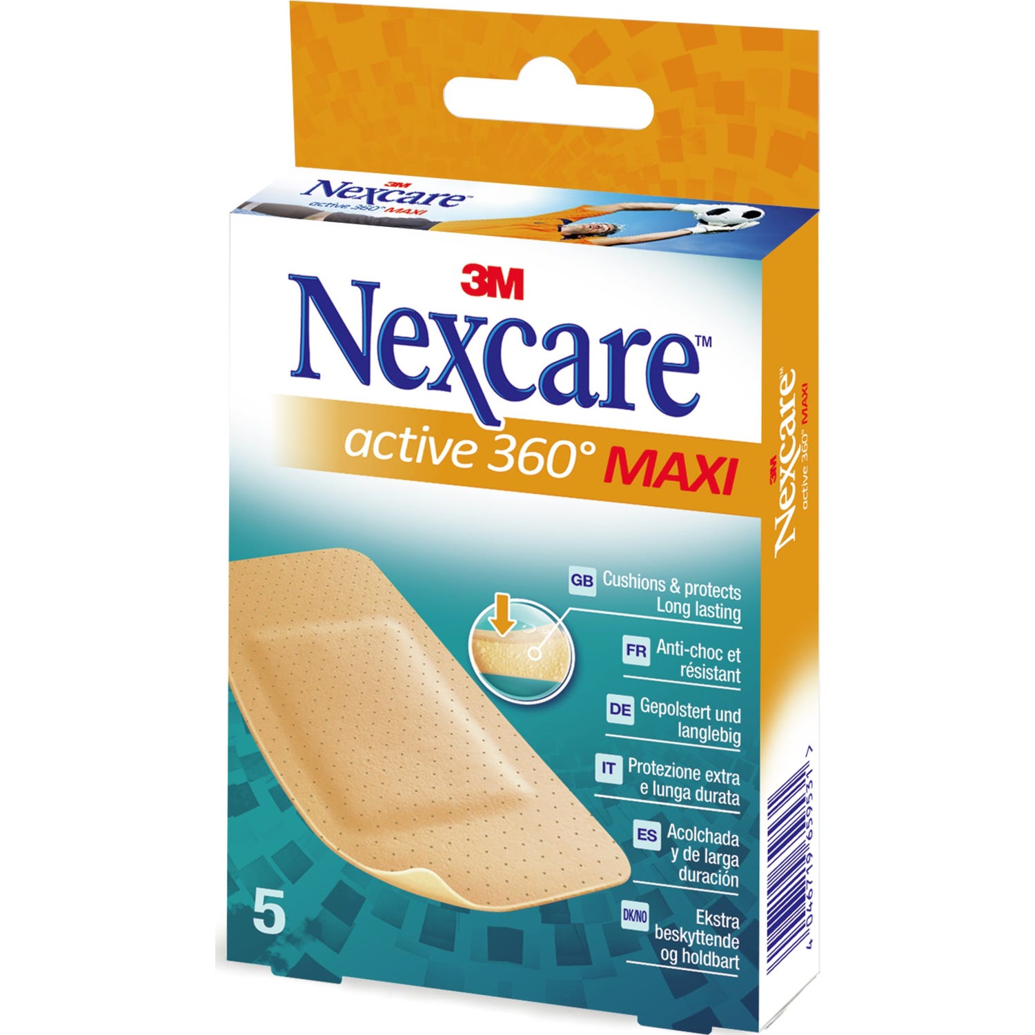 Nexcare® Active 360º Maxi tiras adhesivas 54x86mm 5uds