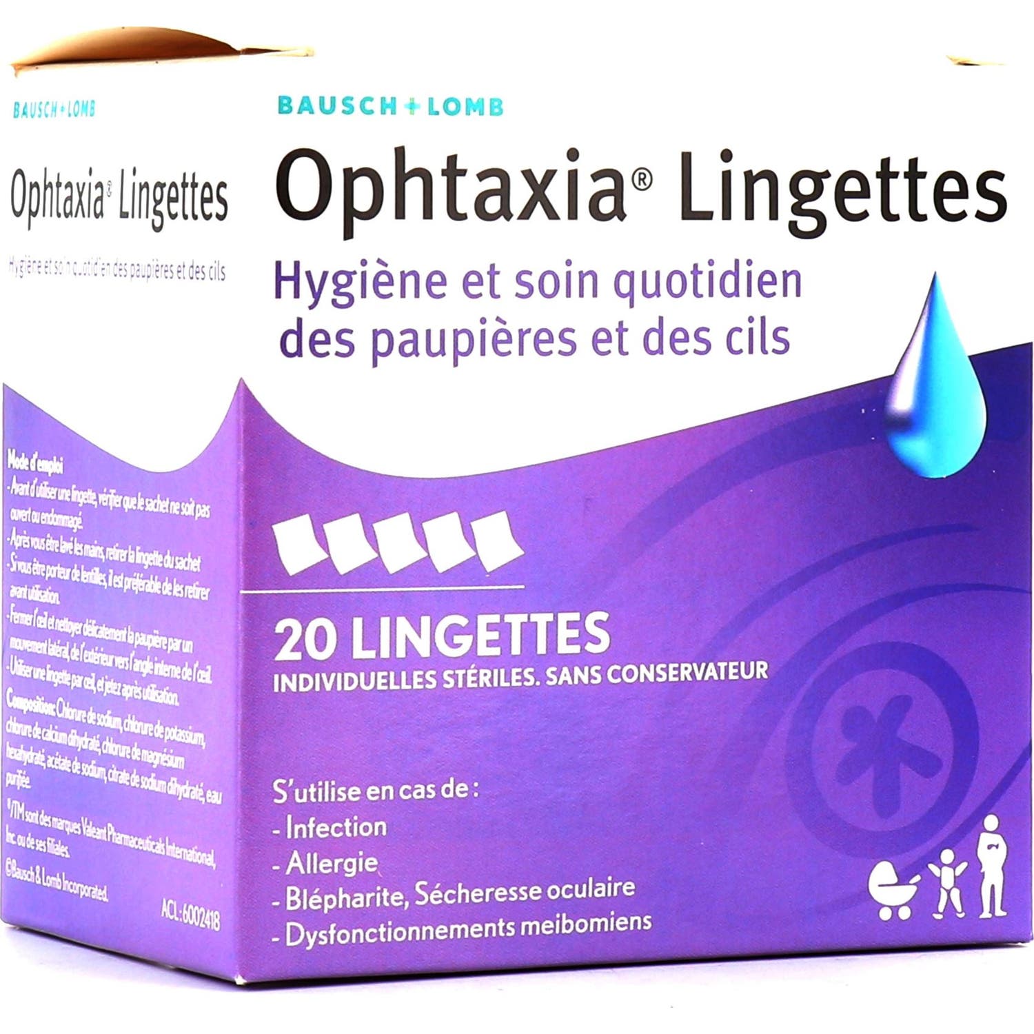 Ophtaxia Caja de 20 toallitas de tiras
