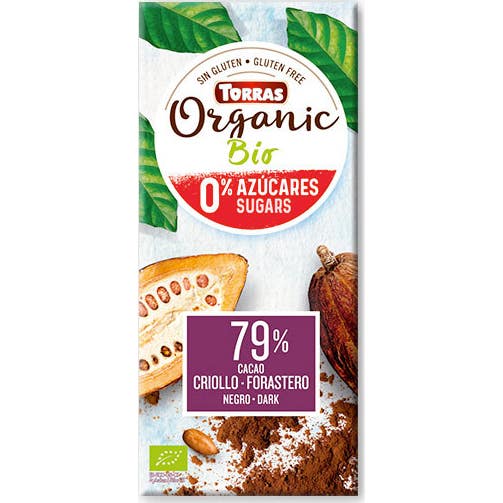 Torras Chocolate Negro 79% Cacao sin Azúcar 100 g