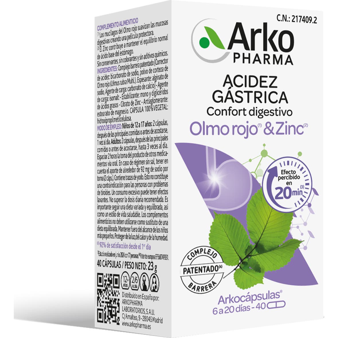 Arkopharma Arkocápsulas Acidez Gástrica 40 cápsulas