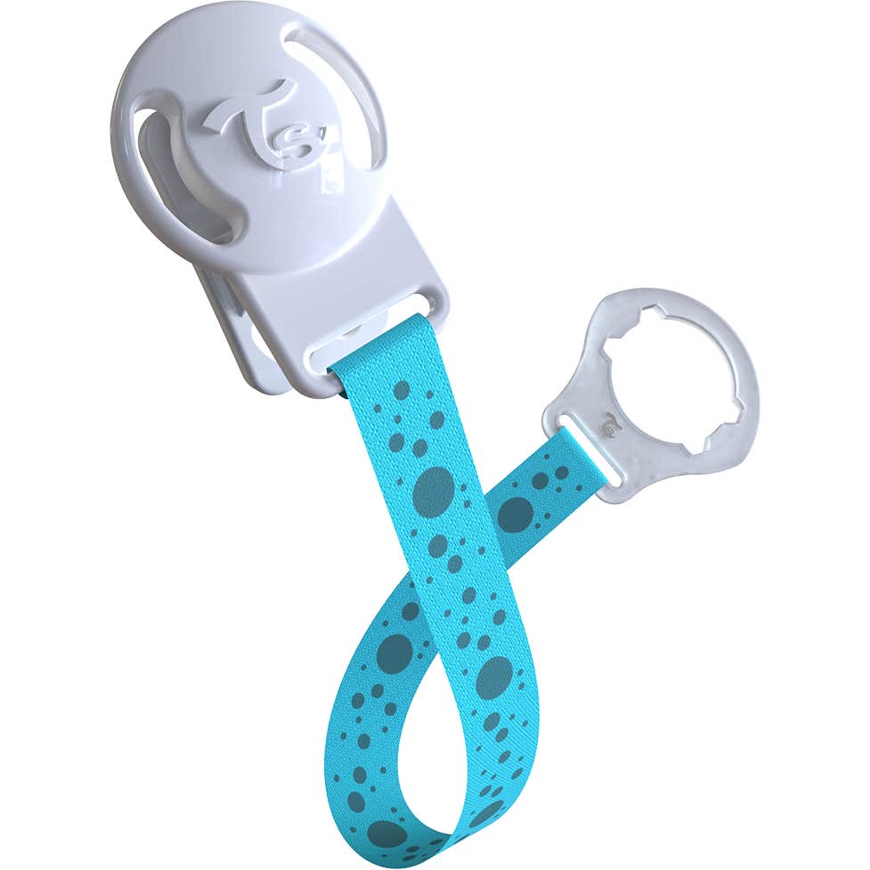 TwistShake Sujetachupetes Pastel Lunares Azul 1ud