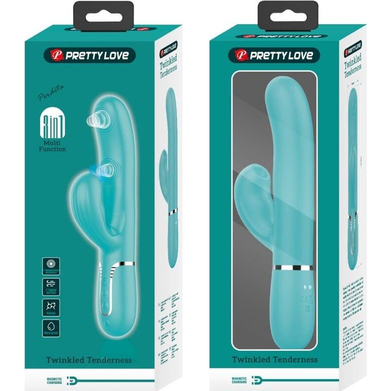 Pretty Love Perlita Vibrador Punto G 3 en 1 Multifunción Verde Agua 1ud