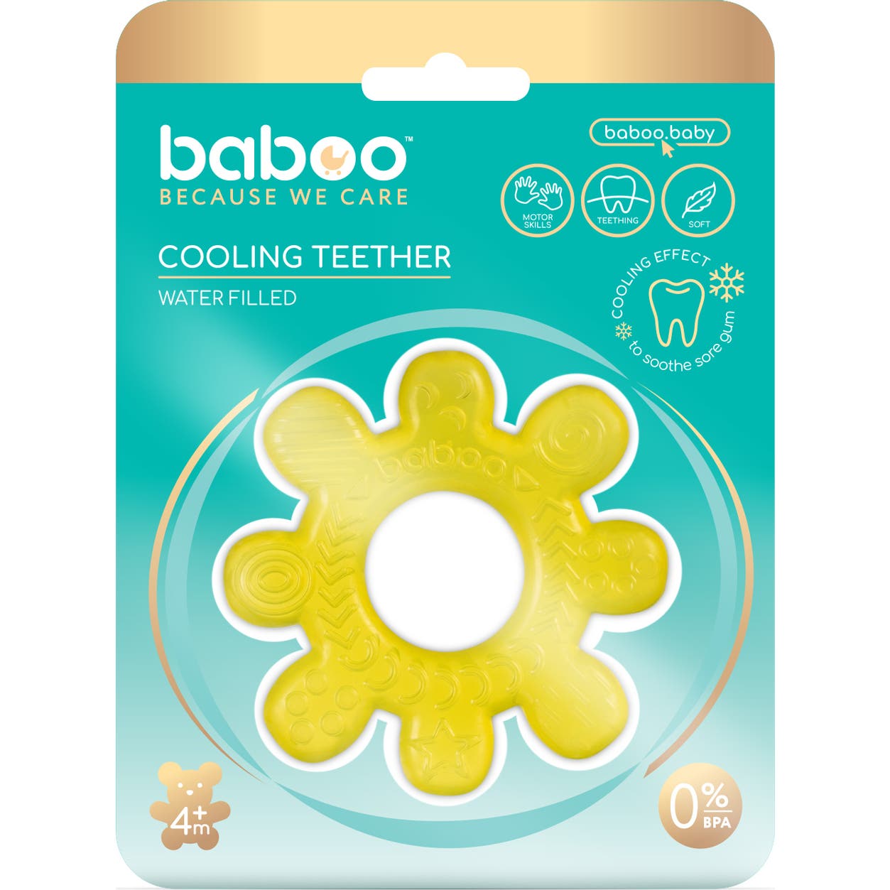 Baboo Rueda Mordedor Refrescante Agua Amarillo +4M 1ud