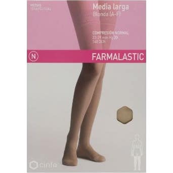 Farmalastic Media Larga Blonda A-F Compresión Normal T-G 1 par