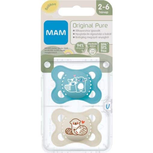 Mam Azul Original Pure Chupete Silicona 2-6 M 2 Uds
