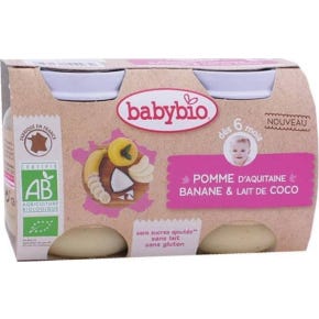 Vitagermine - Maceta Babybio Manzana Banana Banana Leche de Coco 2x130 g