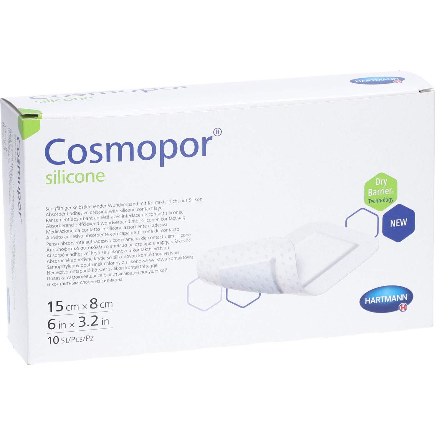 Cosmopor Silicone Apósitos 15cmx8cm 10uds
