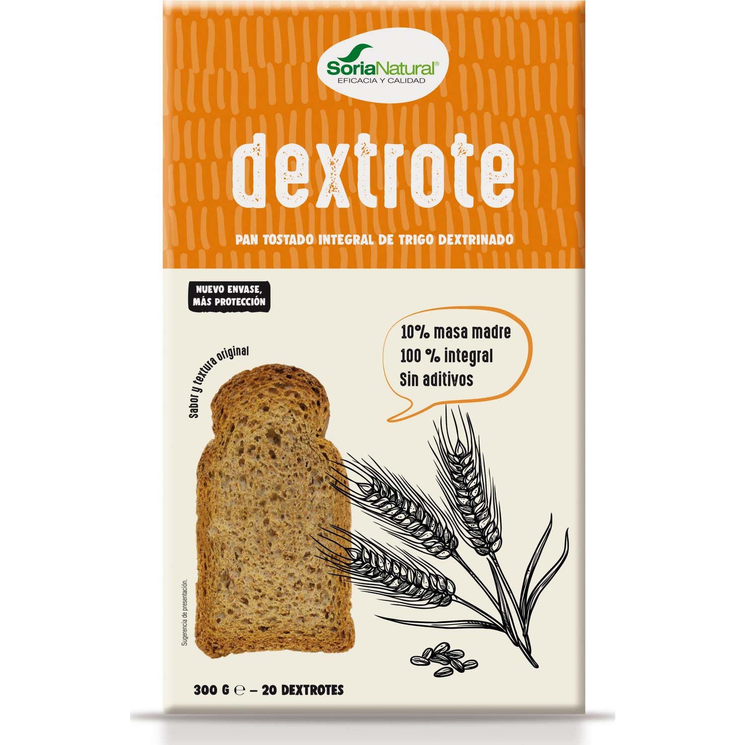 Soria Natural Pan Dextrote Integral 28 biscotes 300g