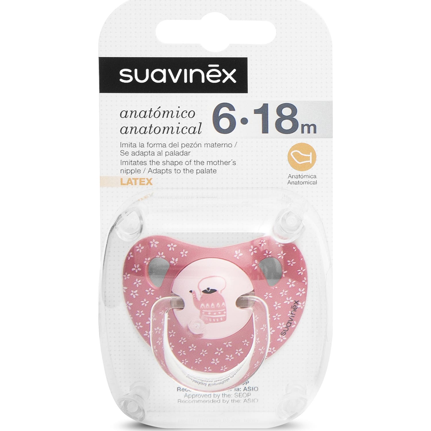 Suavinex Chupete Prêt-à-porter Anatómico Látex 6-18M 2uds