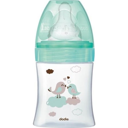 Dodie Verde Biberón Anticólico Vidrio 0-6 M 150 Ml